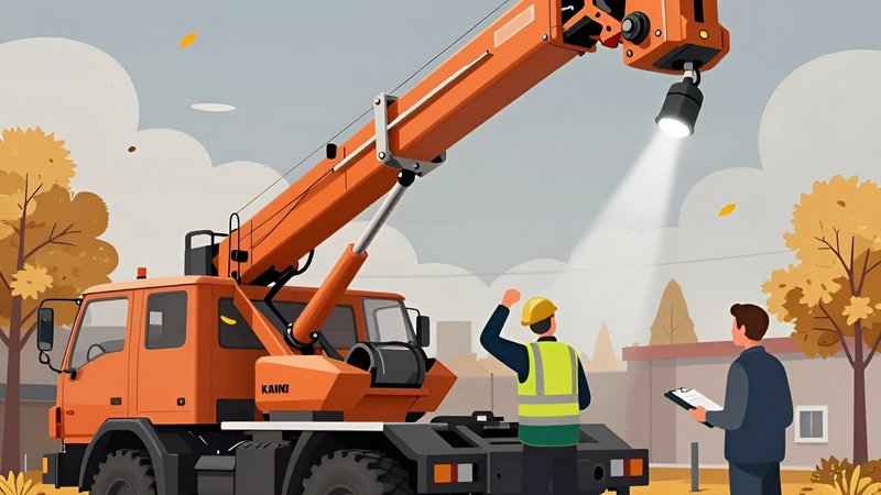 Осмотр технического состояния бэушной автовышки КамАЗ перед покупкой в октябре от компании Автовышки СПб
